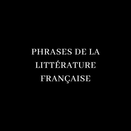 Phrases de la littérature française